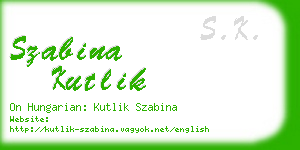 szabina kutlik business card